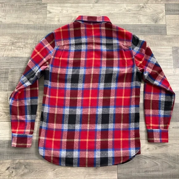 The North Face Arroyo Flannel Shirt Men's SMALL Red Black Blue Plaid Long Sleeve - Picture 9 of 10